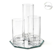 Eastland Octagon Mirror and Cylinder Vase Centerpiece Set of 4 - 8" Mirror - thumbnail number 1