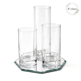 Eastland Octagon Mirror and Cylinder Vase Centerpiece Set of 48 - 8" Mirror
