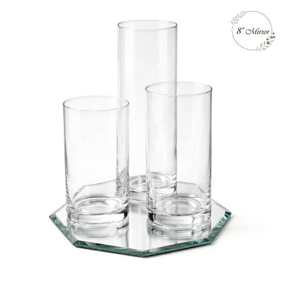 Eastland Octagon Mirror and Cylinder Vase Centerpiece Set of 4 - 8" Mirror - thumbnail number 1