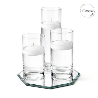 Eastland Octagon Mirror and Cylinder Vase Centerpiece Set of 4 - 8" Mirror - thumbnail number 4