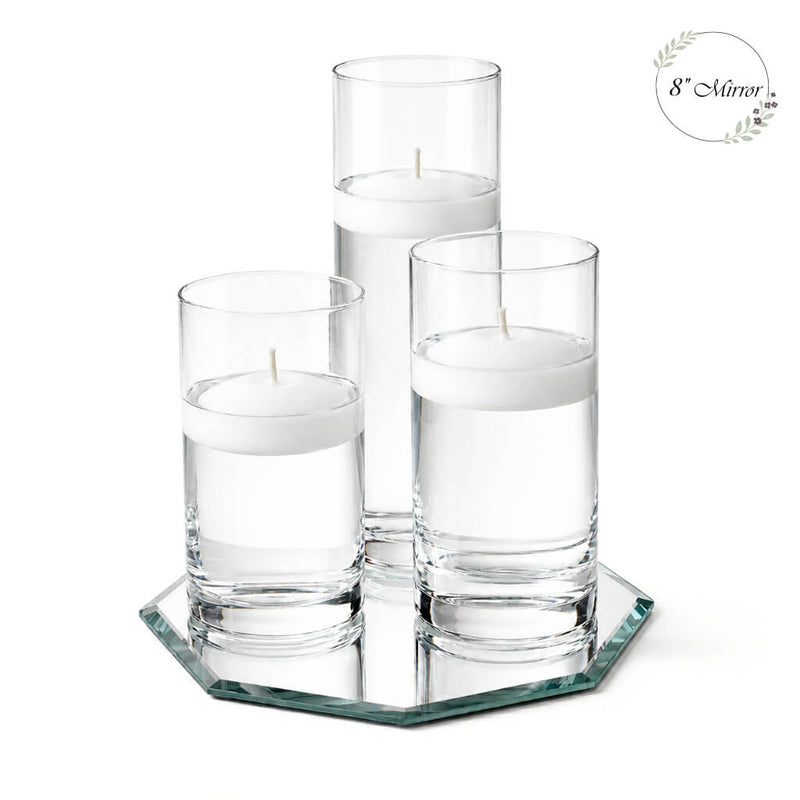 Eastland Octagon Mirror and Cylinder Vase Centerpiece Set of 4 - 8" Mirror - thumbnail number 4