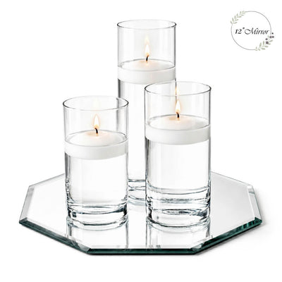 Eastland Octagon Mirror and Cylinder Vase Centerpiece Set of 4 - 12" Mirror - thumbnail number 5