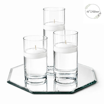 Eastland Octagon Mirror and Cylinder Vase Centerpiece Set of 4 - 12" Mirror - thumbnail number 4