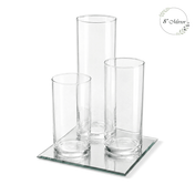 Eastland Square Mirror and Cylinder Vase Centerpiece Set of 4 - 8" - thumbnail number 1