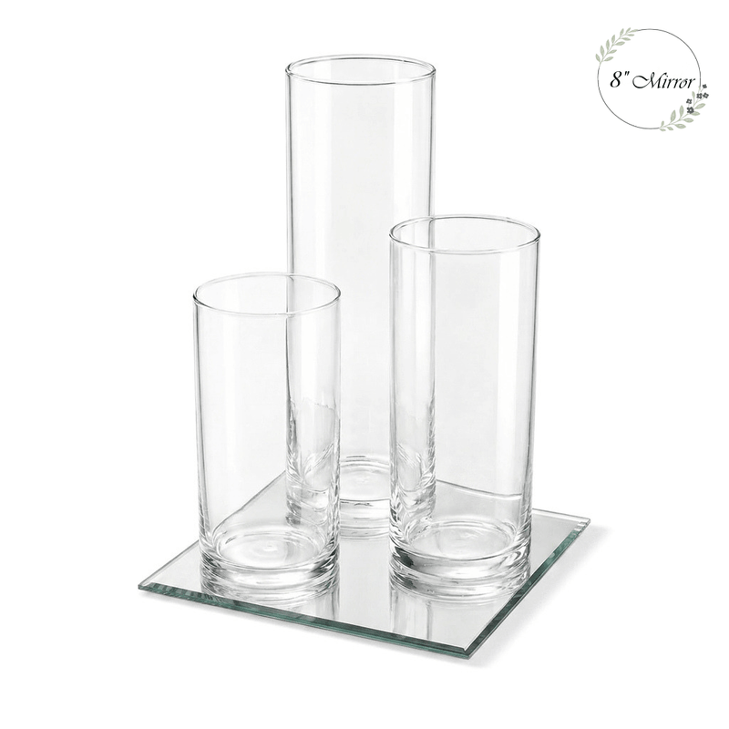 Eastland Square Mirror and Cylinder Vase Centerpiece Set of 4 - 8" - thumbnail number 1