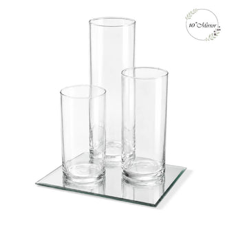 Eastland Square Mirrors and Cylinder Vases Centerpiece Set of 48 - 10"