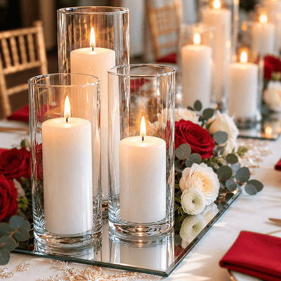 Eastland Square Mirror and Cylinder Vase Centerpiece Set of 4 - 12" - thumbnail number 7