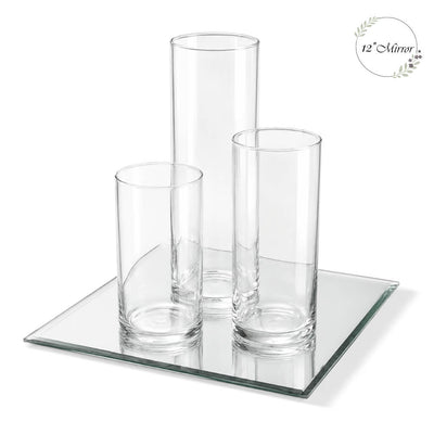 Eastland Square Mirrors and Cylinder Vases Centerpiece Set of 48 - 12"