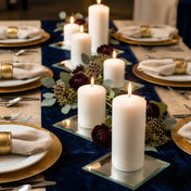 5" Square Mirror Coaster with lit pillar candles on a moody tablescape - thumbnail number 6