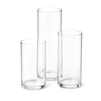 Eastland Cylinder Floating Candle Holders 7.5" , 9" & 10.5" Set of 3