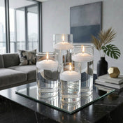 Cylinder Vase Centerpiece & Richland 3" Floating Candles Set of 48 - White - thumbnail number 6