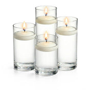 Cylinder Vase Centerpiece & Richland 3" Floating Candles Set of 8 - Light Ivory - thumbnail number 2