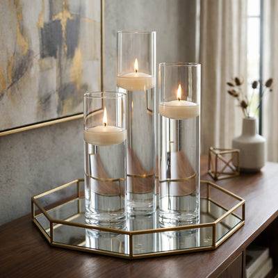 Richland Floating Candles & Sloan Cylinder Vases Set of 3 - Ivory - thumbnail number 6