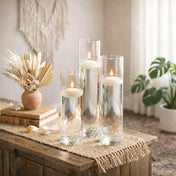Richland Floating Candles & Sloan Cylinder Vases Set of 3 - Light Ivory - thumbnail number 7