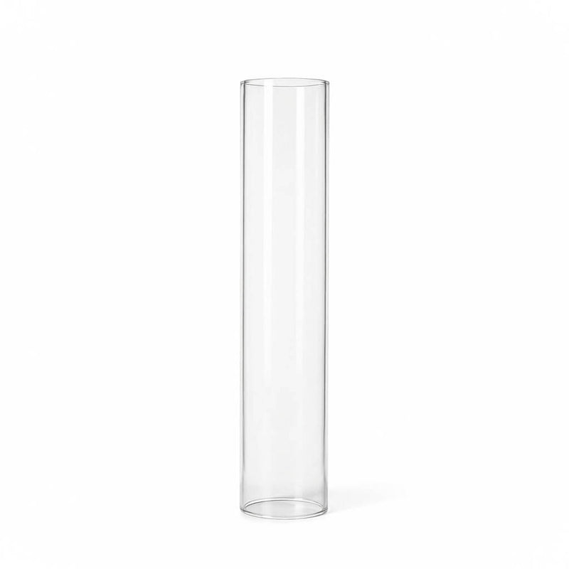 A single 4" x 18" chimney glass candle shade cylinder isolated on a white background - thumbnail number 1