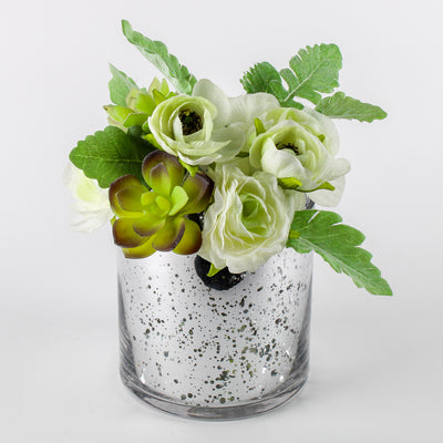 Petite Succulent and Ranunculus Flower Bouquet 9" - thumbnail number 2