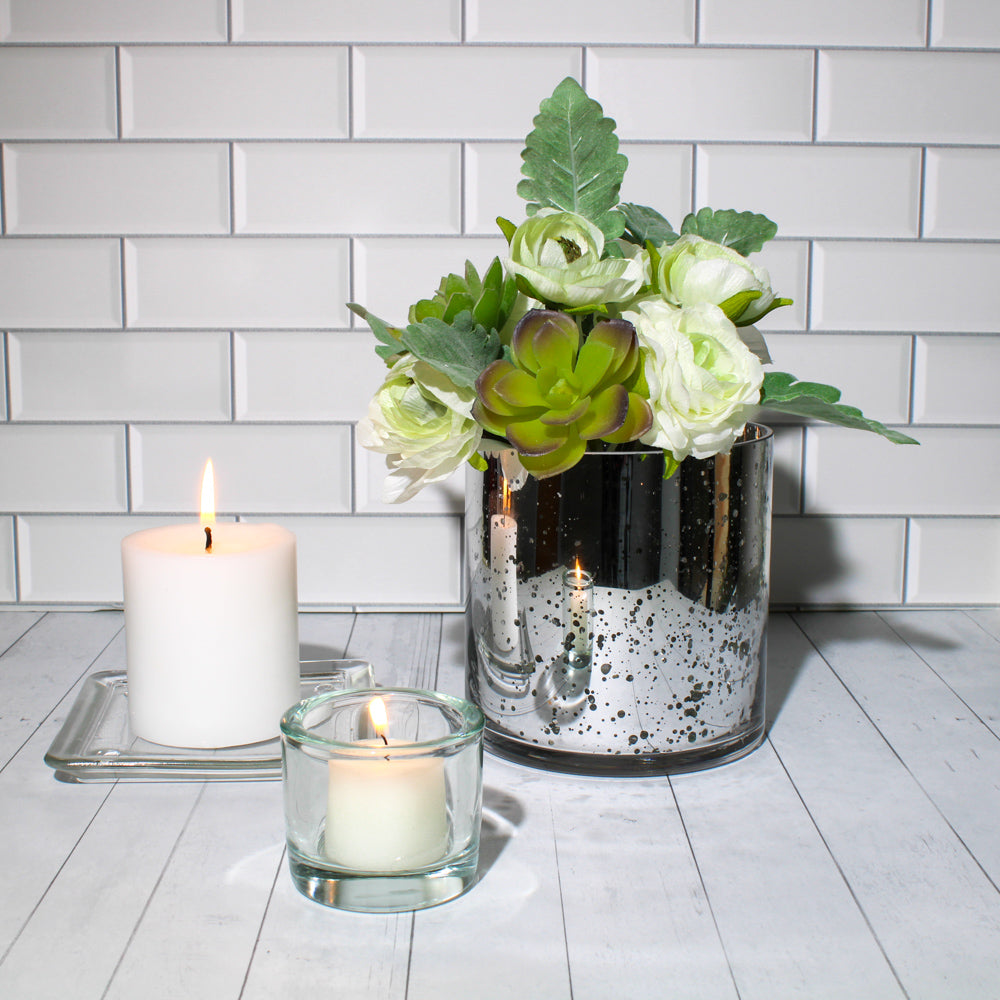 Eastland Square Glass Pillar Plate 5" Set of 12