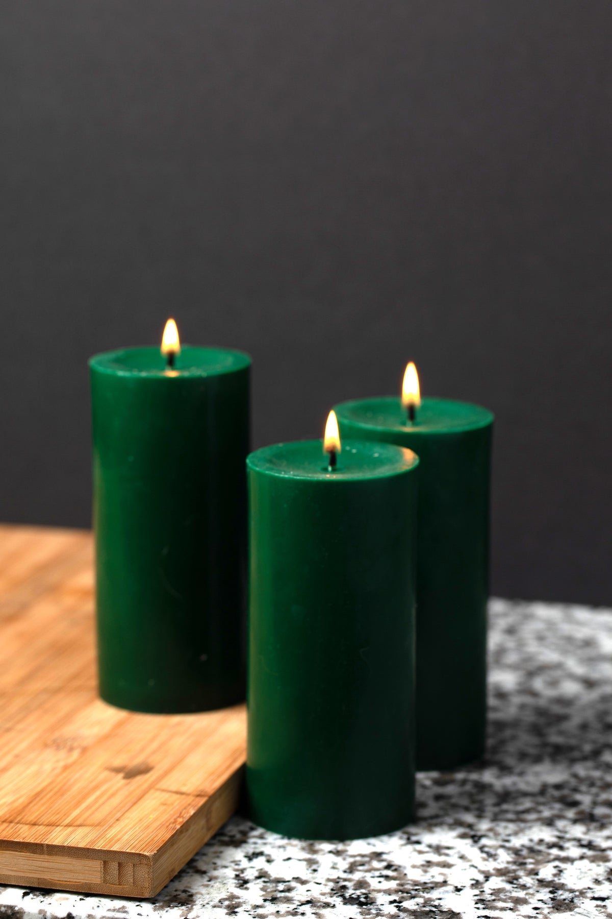Richland Pillar Candle 3"x6" Dark Green