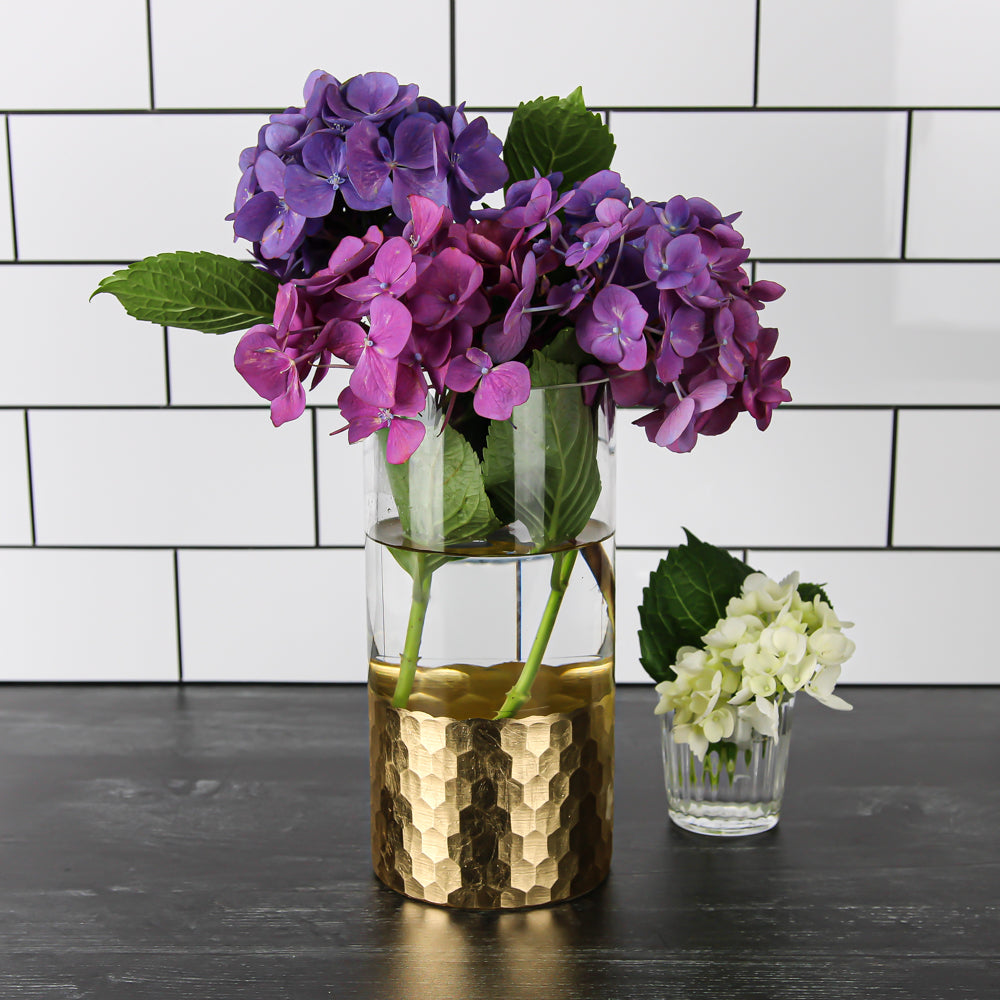 Products Gold Honeycomb Cylinder Vase 4"x8"