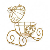 Cinderella Carriage Candle Holder or Card Display 11" – Gold Wrought Iron Wedding Table Accent - thumbnail number 3