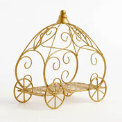 Cinderella Pumpkin Carriage Table Centerpiece 11" – Gold Wrought Iron Rustic Wedding Display - thumbnail number 1