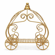 Gold wrought iron Cinderella pumpkin carriage centerpiece display - thumbnail number 2