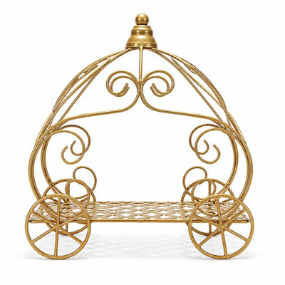 Gold wrought iron Cinderella pumpkin carriage centerpiece display - thumbnail number 2