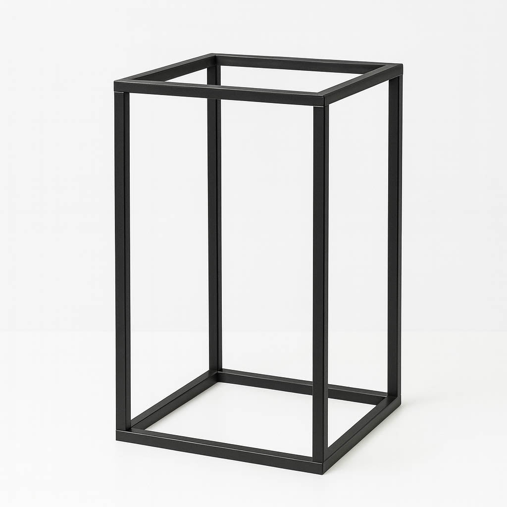 Matte Black 12" Rectangular Metal Flower Stands – 2-Pack Geometric Column Frames for Stylish Tablescapes