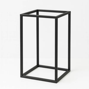 Matte Black 12" Rectangular Metal Flower Stands – 2-Pack Geometric Column Frames for Stylish Tablescapes