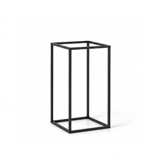 Matte Black 12" Rectangular Metal Flower Stands – 2-Pack Geometric Column Frames for Stylish Tablescapes