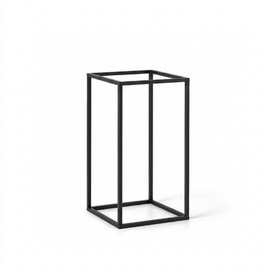 Matte Black 12" Rectangular Metal Flower Stands – 2-Pack Geometric Column Frames for Stylish Tablescapes