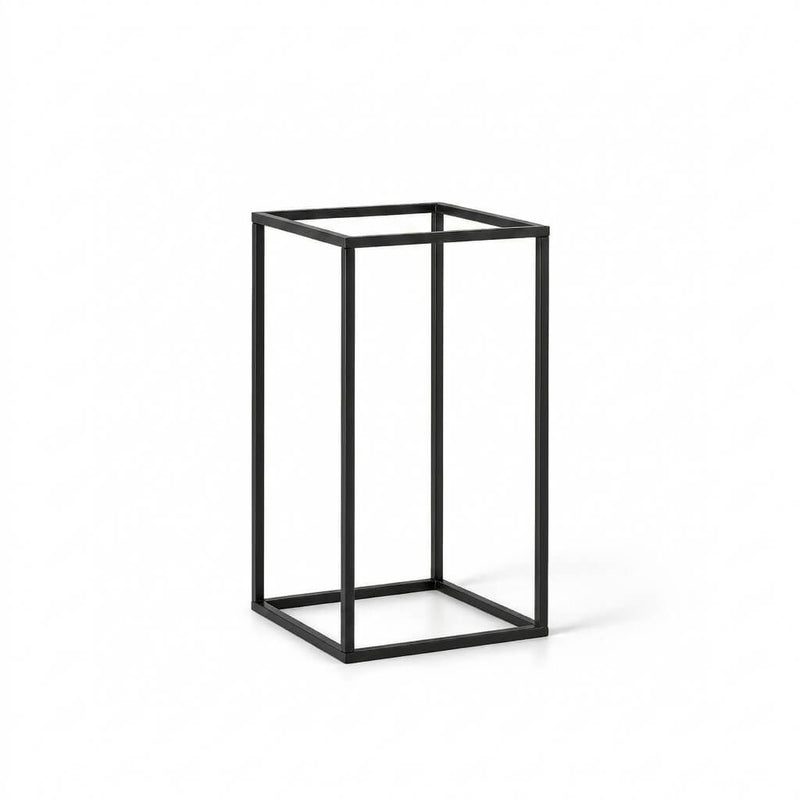 12 inch black metal rectangular display stand on a white background - thumbnail number 1