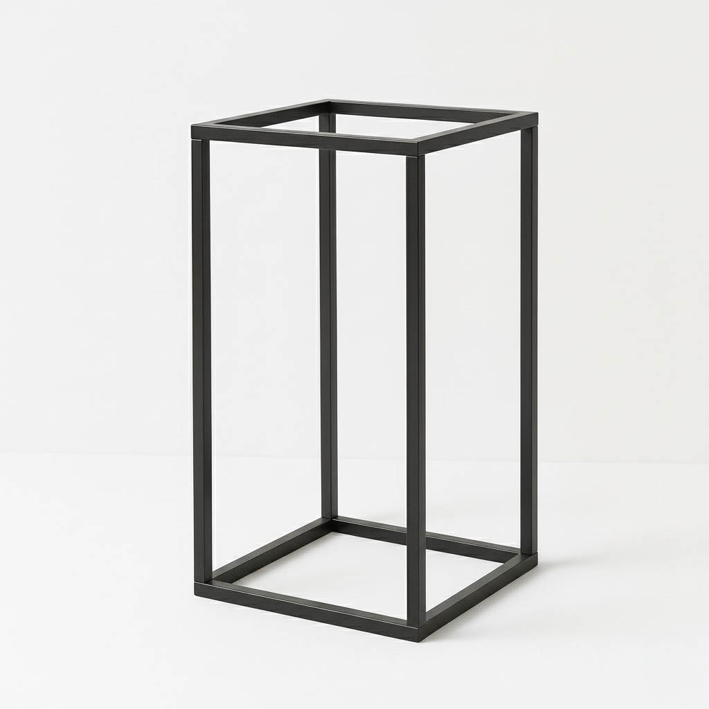 Matte Black 16" Rectangular Metal Flower Stands – 2-Pack Geometric Column Frames for Stylish Tablescapes
