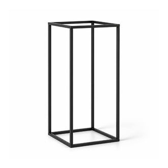 Matte Black 16" Rectangular Metal Flower Stands – 2-Pack Geometric Column Frames for Stylish Tablescapes