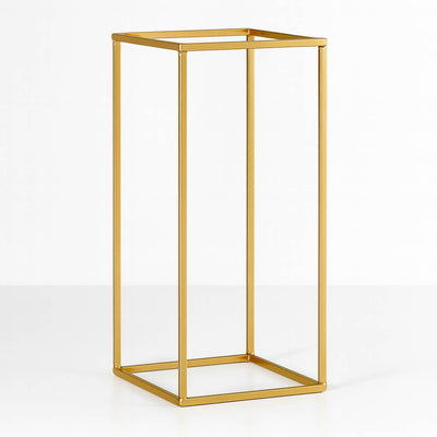 24" Gold Rectangular Metal Flower Stands – 2-Pack Geometric Column Frames for Stylish Flower Displays - thumbnail number 1