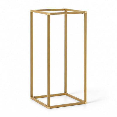 24-inch gold rectangular metal geometric column flower stand - thumbnail number 1
