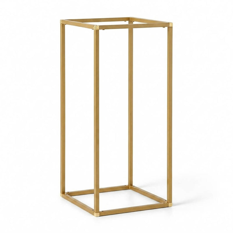 24-inch gold rectangular metal geometric column flower stand - thumbnail number 1