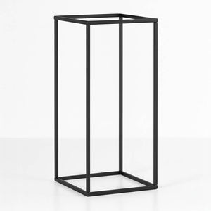 Matte Black 24" Rectangular Metal Flower Stands – 2-Pack Geometric Column Frames for Stylish Tablescapes