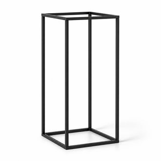 Matte Black 24" Rectangular Metal Flower Stands – 2-Pack Geometric Column Frames for Stylish Tablescapes