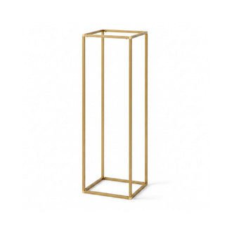 32" Gold Rectangular Metal Flower Stands – 2-Pack Geometric Column Frames for Stylish Flower Displays