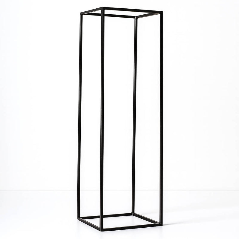 Matte Black 32" Rectangular Metal Flower Stands – 2-Pack Geometric Column Frames for Stylish Tablescapes - thumbnail number 1