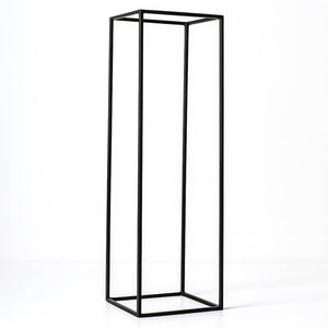 Matte Black 32" Rectangular Metal Flower Stands – 2-Pack Geometric Column Frames for Stylish Tablescapes