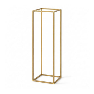 40" Gold Rectangular Metal Flower Stands – 2-Pack Geometric Column Frames for Stylish Flower Displays