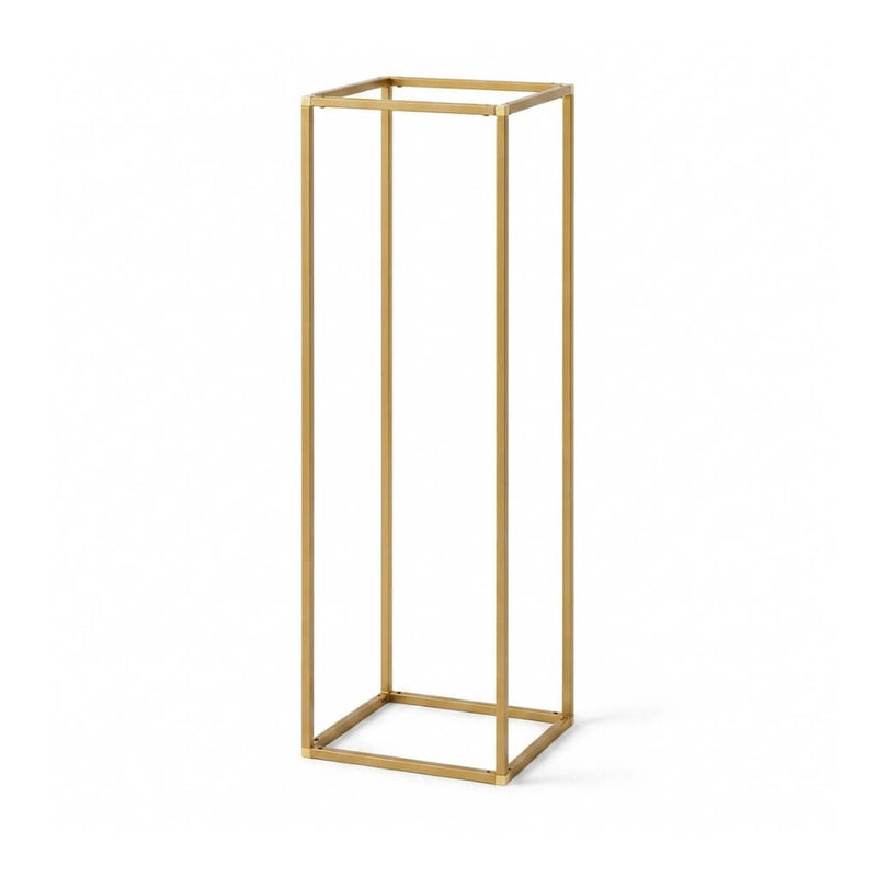 40-inch gold rectangular metal geometric column flower stand - thumbnail number 1