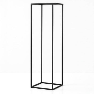 Matte Black 40" Rectangular Metal Flower Stands – 2-Pack Geometric Column Frames for Stylish Tablescapes