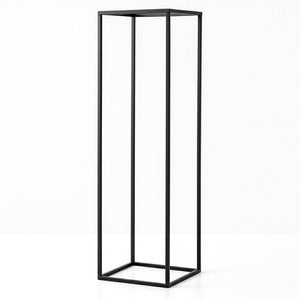 Matte Black 40" Rectangular Metal Flower Stands – 2-Pack Geometric Column Frames for Stylish Tablescapes