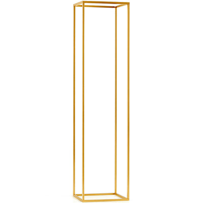 48" Gold Rectangular Metal Flower Stands – 2-Pack Geometric Column Frames for Stylish Flower Displays - thumbnail number 1