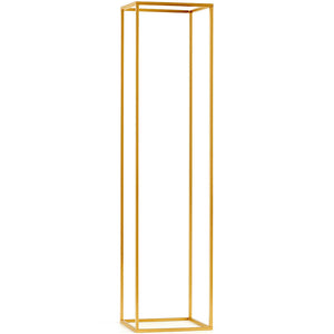 48" Gold Rectangular Metal Flower Stands – 2-Pack Geometric Column Frames for Stylish Flower Displays