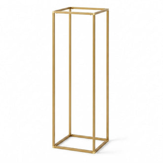 48" Gold Rectangular Metal Flower Stands – 2-Pack Geometric Column Frames for Stylish Flower Displays
