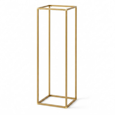 48-inch gold rectangular metal geometric column flower stand - thumbnail number 1